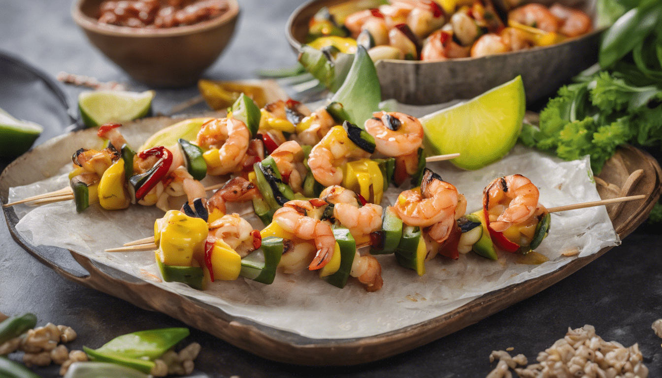 Ackee and Shrimp Skewers