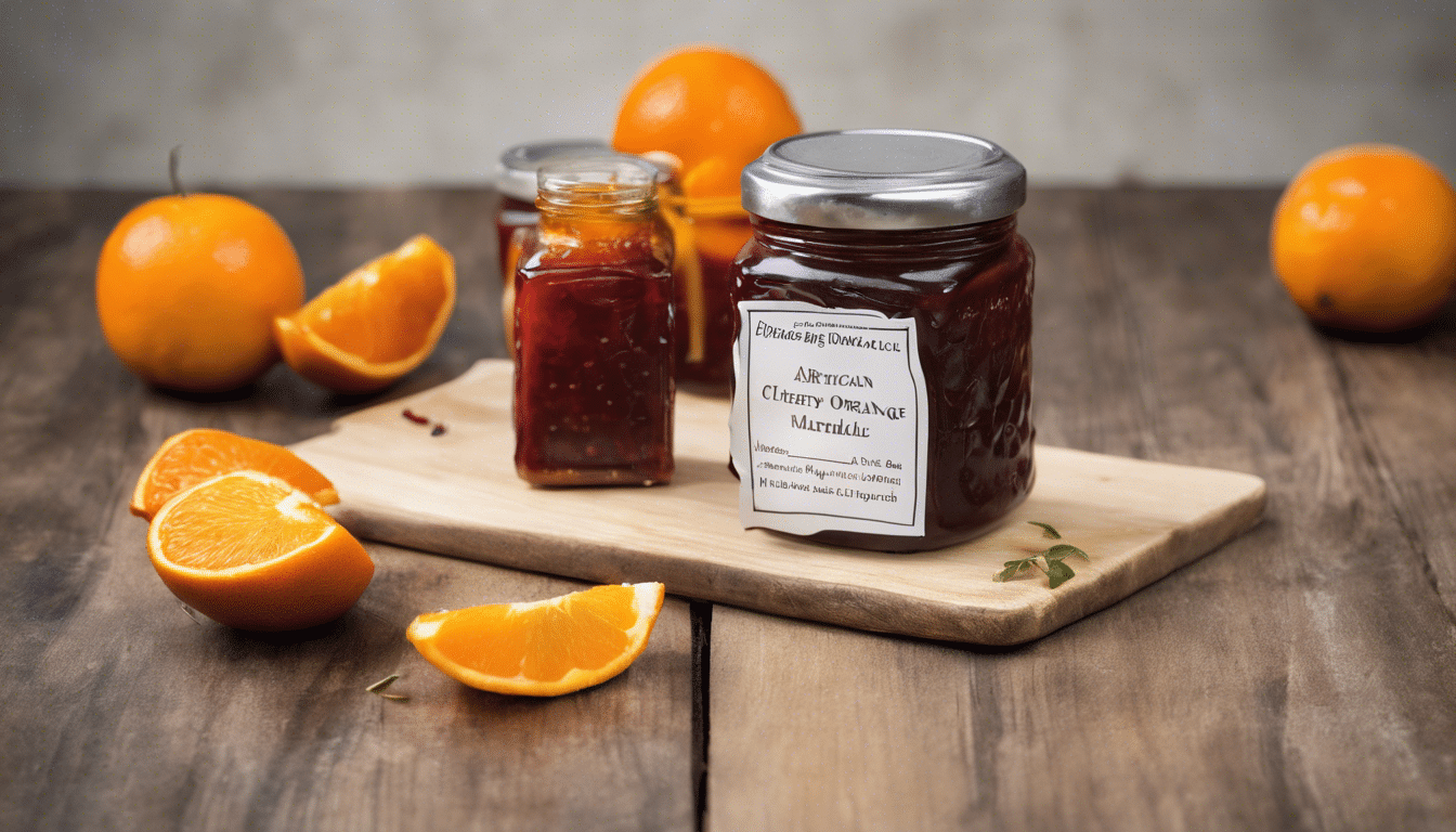 A jar of African Cherry Orange Marmalade