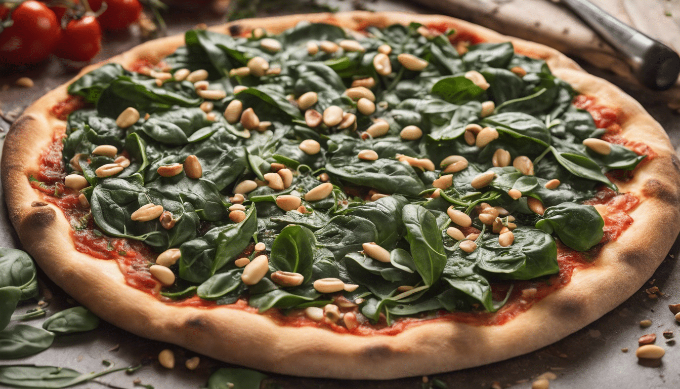 Alexanders, Spinach and Pine Nuts Pizza