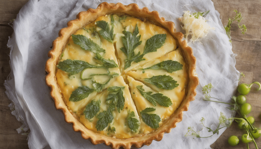Alexanders and Cheddar Cheese Tart