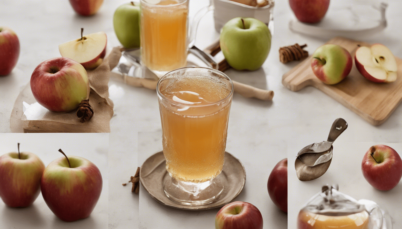Delicious apple cider in a glass mug