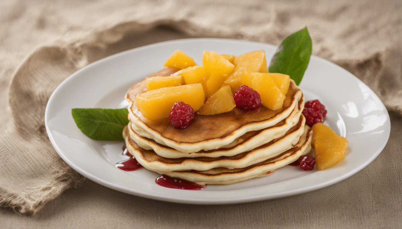 Arrowroot Pancakes with Tropical Fruit Topping