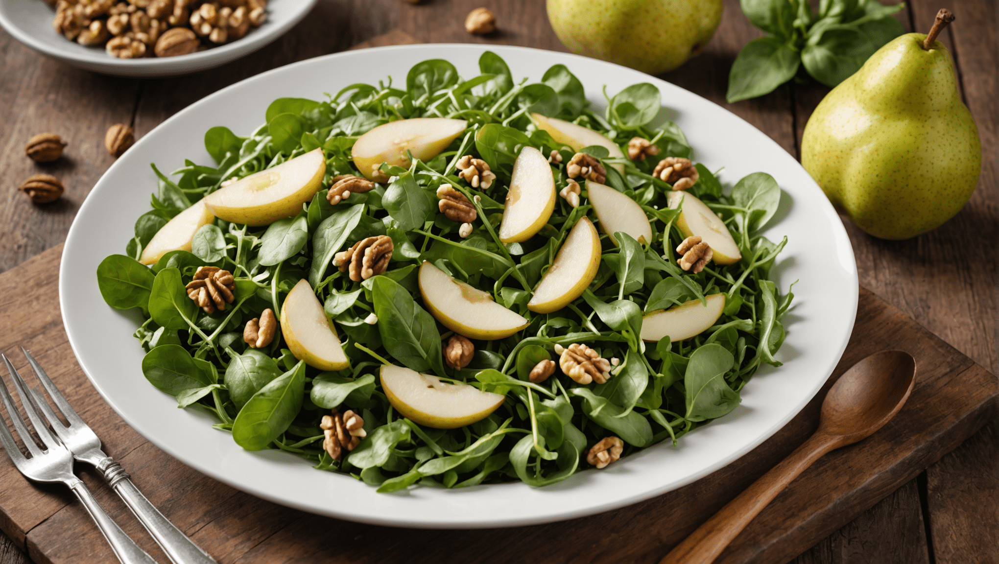 Arugula and Pear Salad with Walnuts