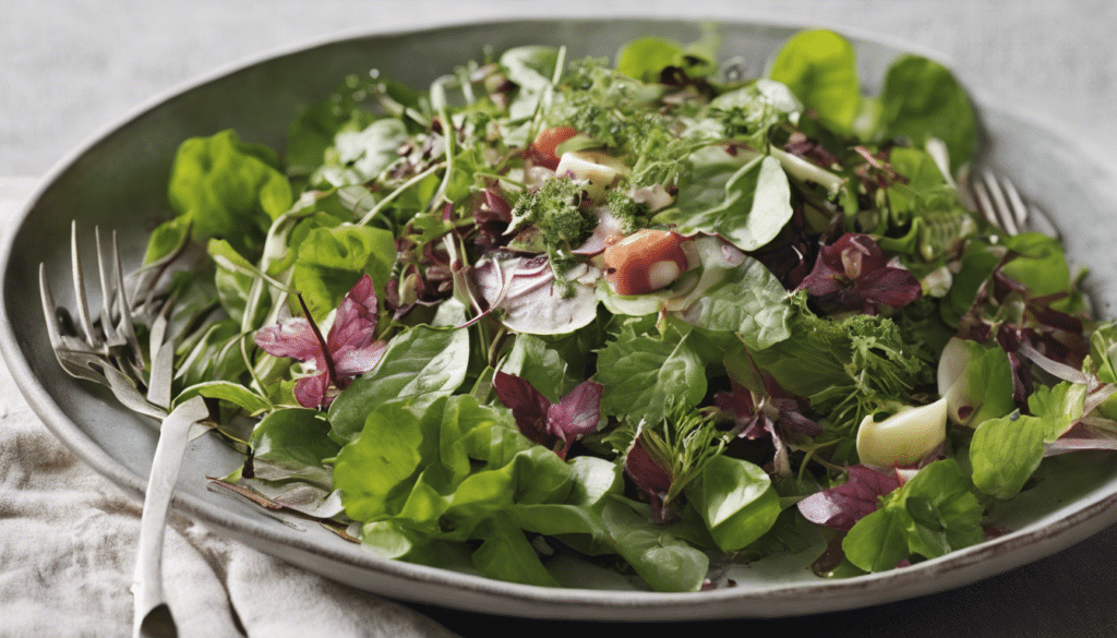 Australian Native Herb Salad with Peppermint Gum Leaf Dressing