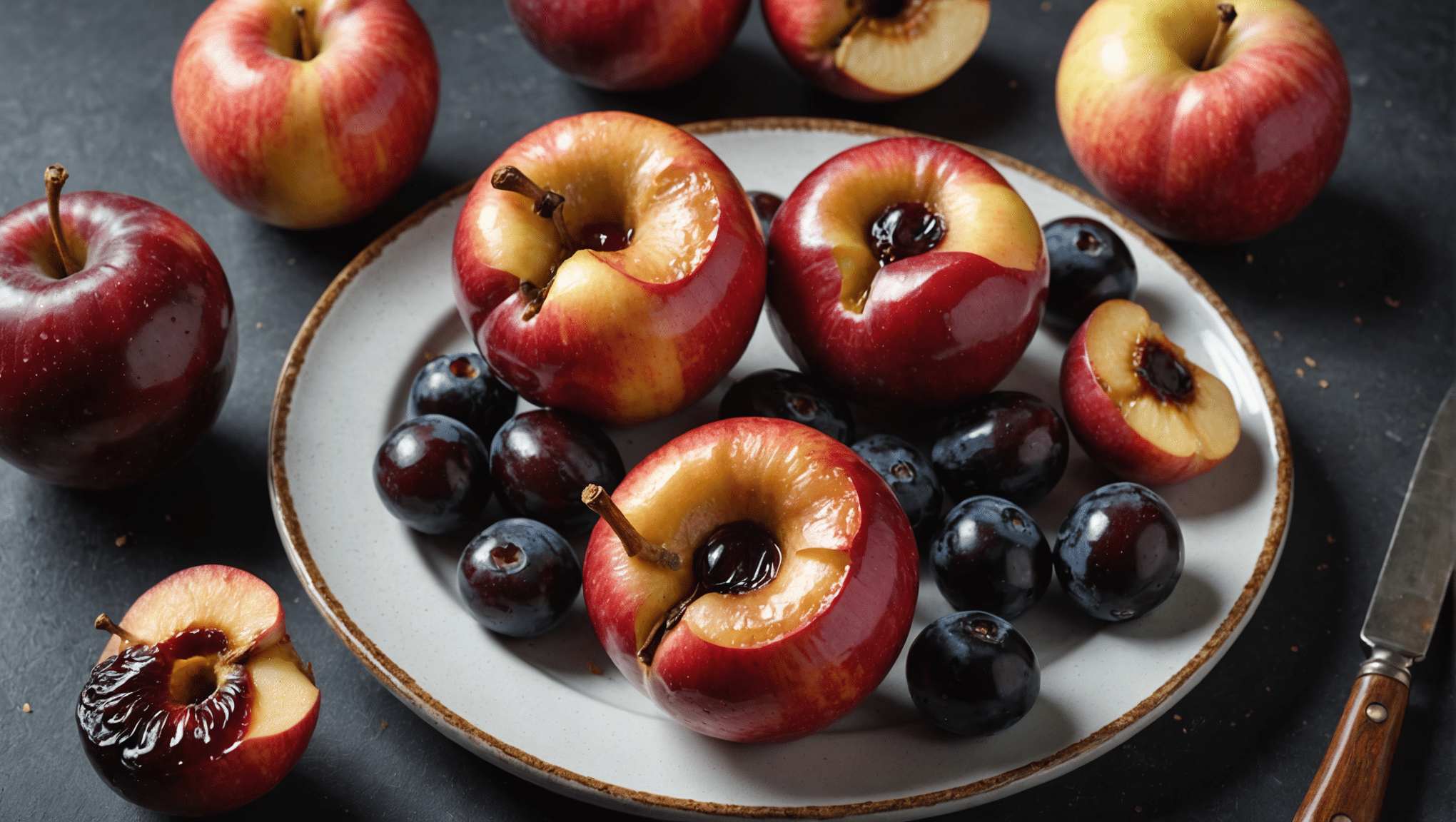 Baked Apples with Damson Plums