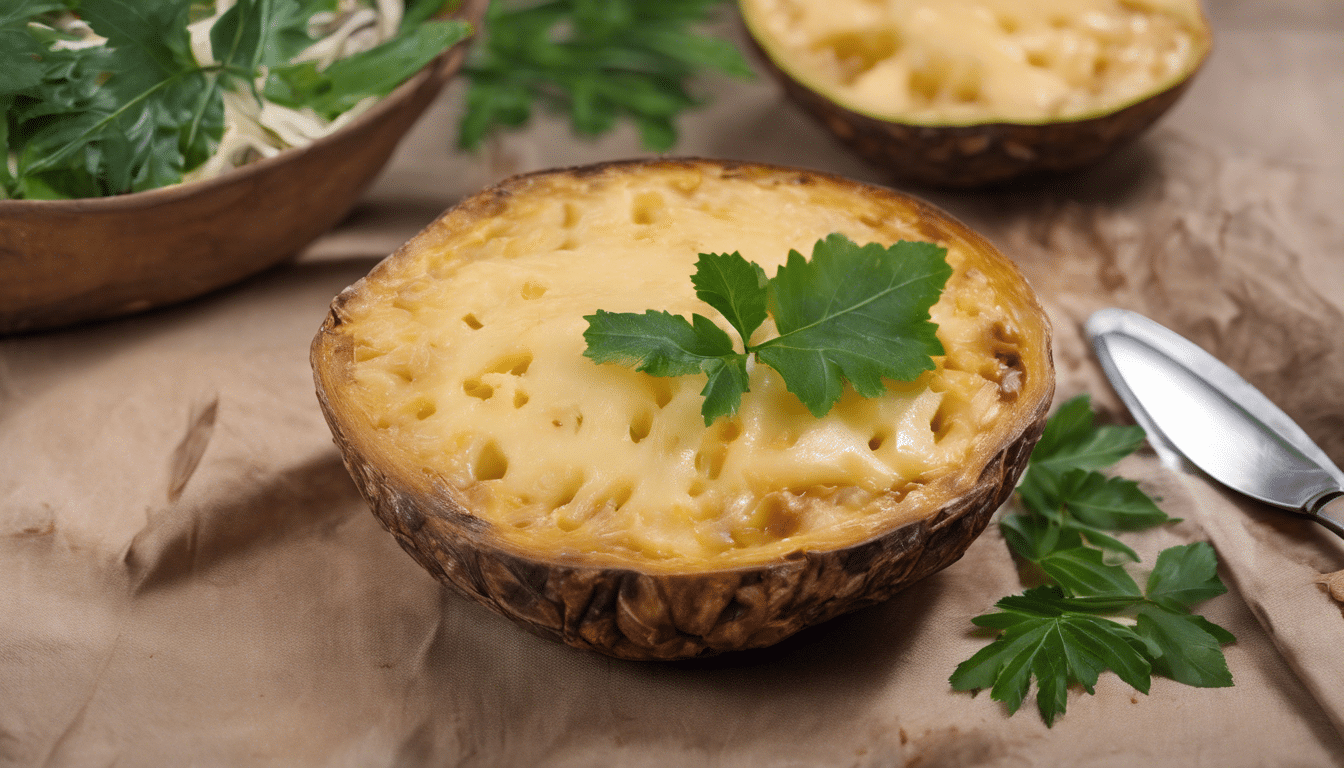 Baked breadfruit with cheese