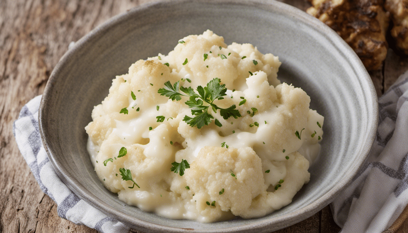 Baked Cauliflower with Mashed Potatoes and Horseradish