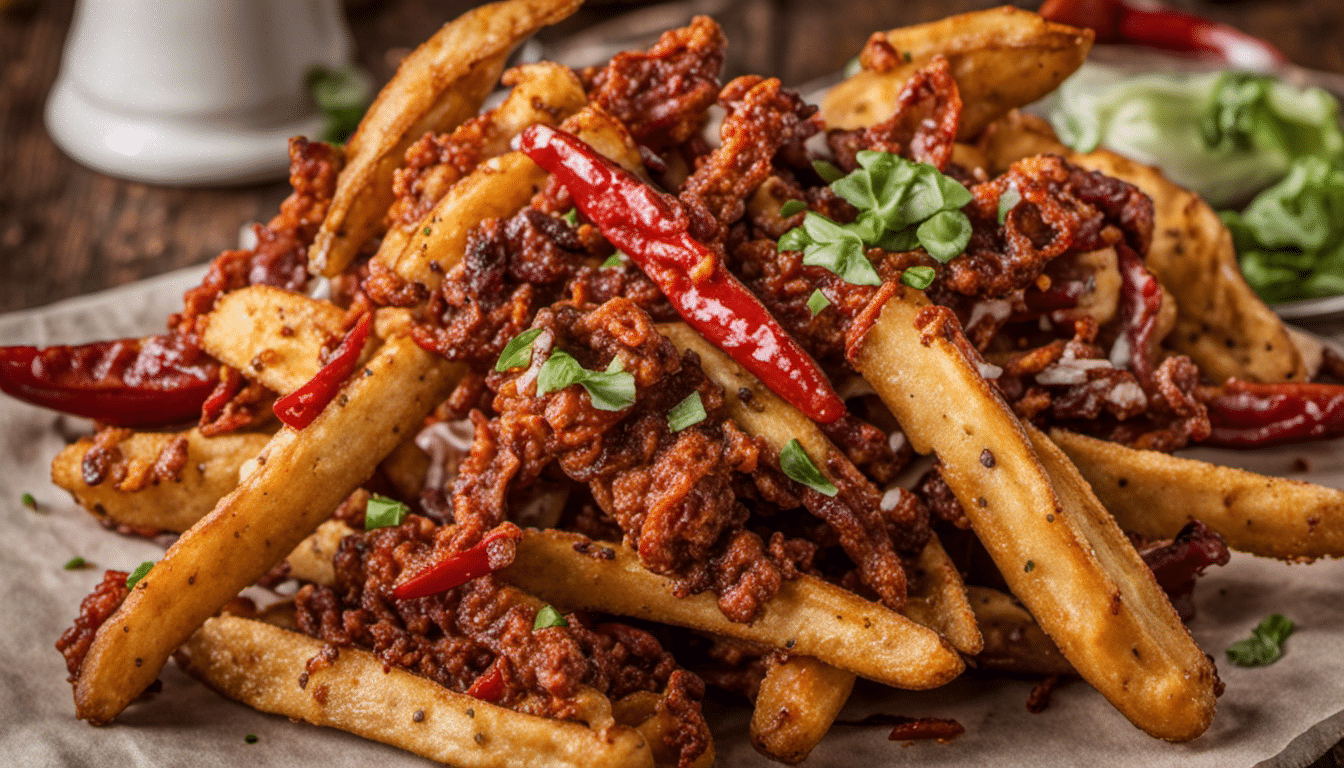 Delicious baked chili pepper fries