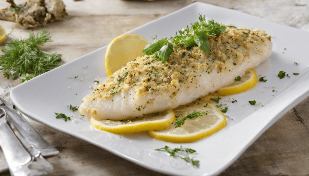 Baked Lemon Sole with Herb and Lemon Crust
