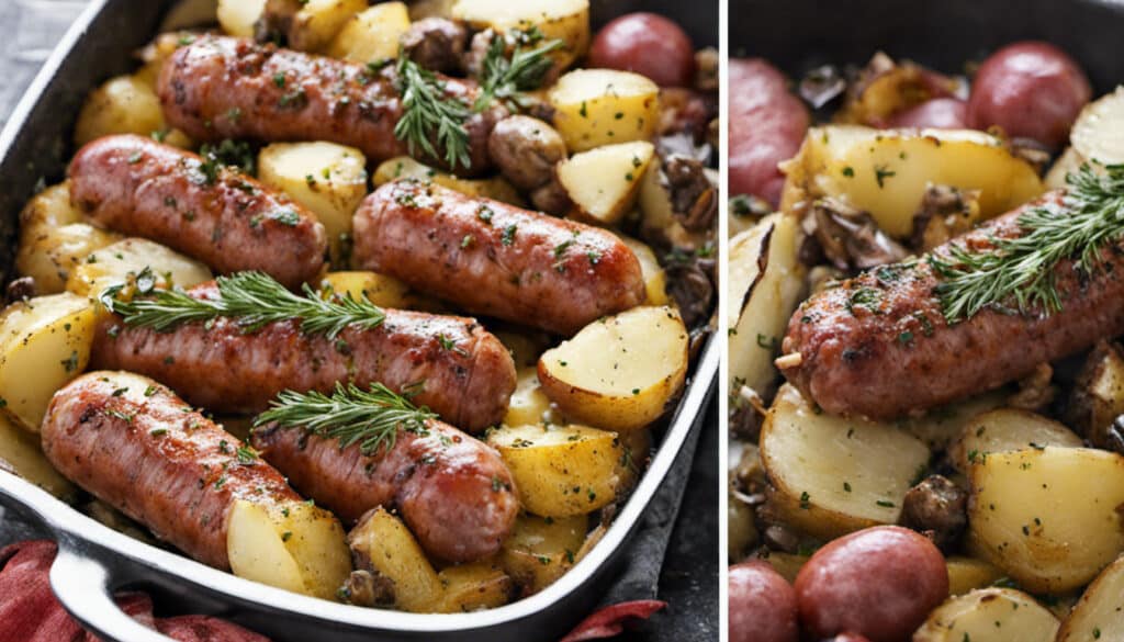 Baked Sausages with Artichokes and Potatoes