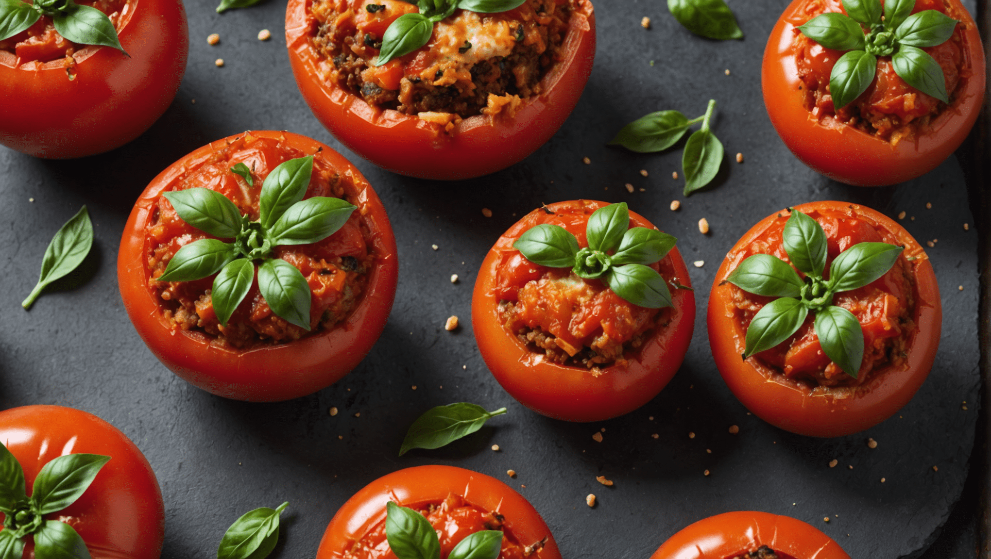 Delicious Baked Stuffed Tomatoes ready to serve