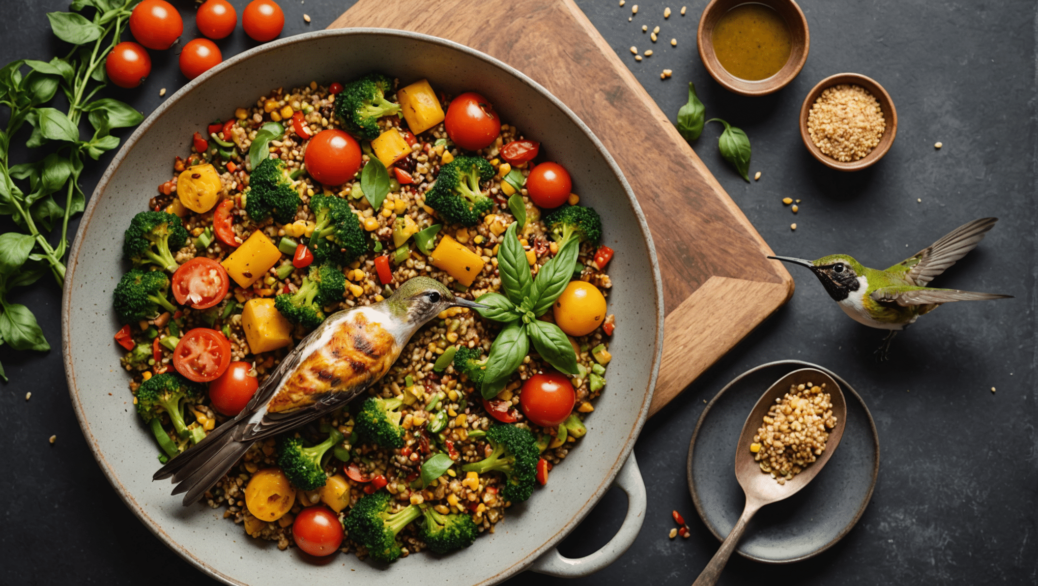 Baked Vegetable Hummingbird and Quinoa