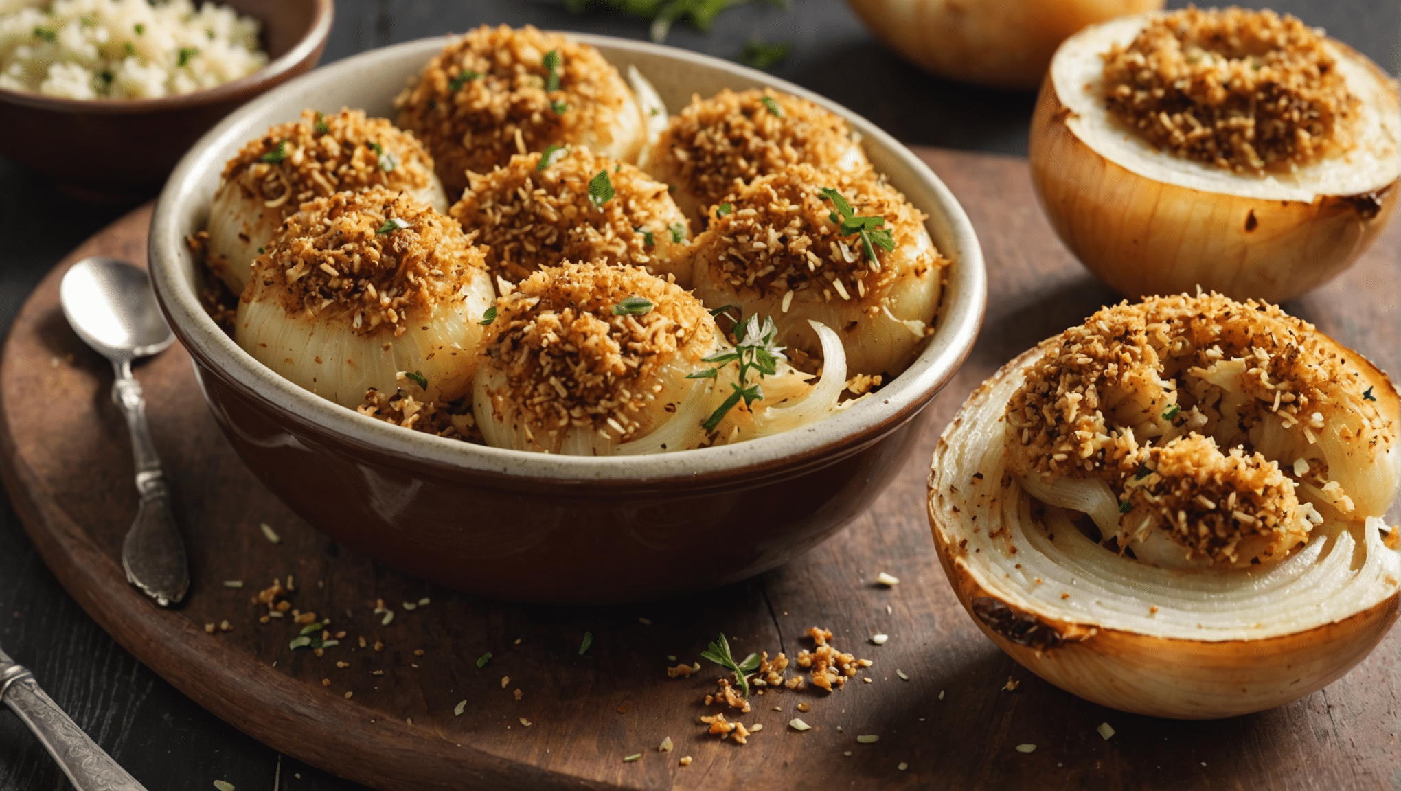 Baked Vidalia Onions with Herbed Bread Crumbs