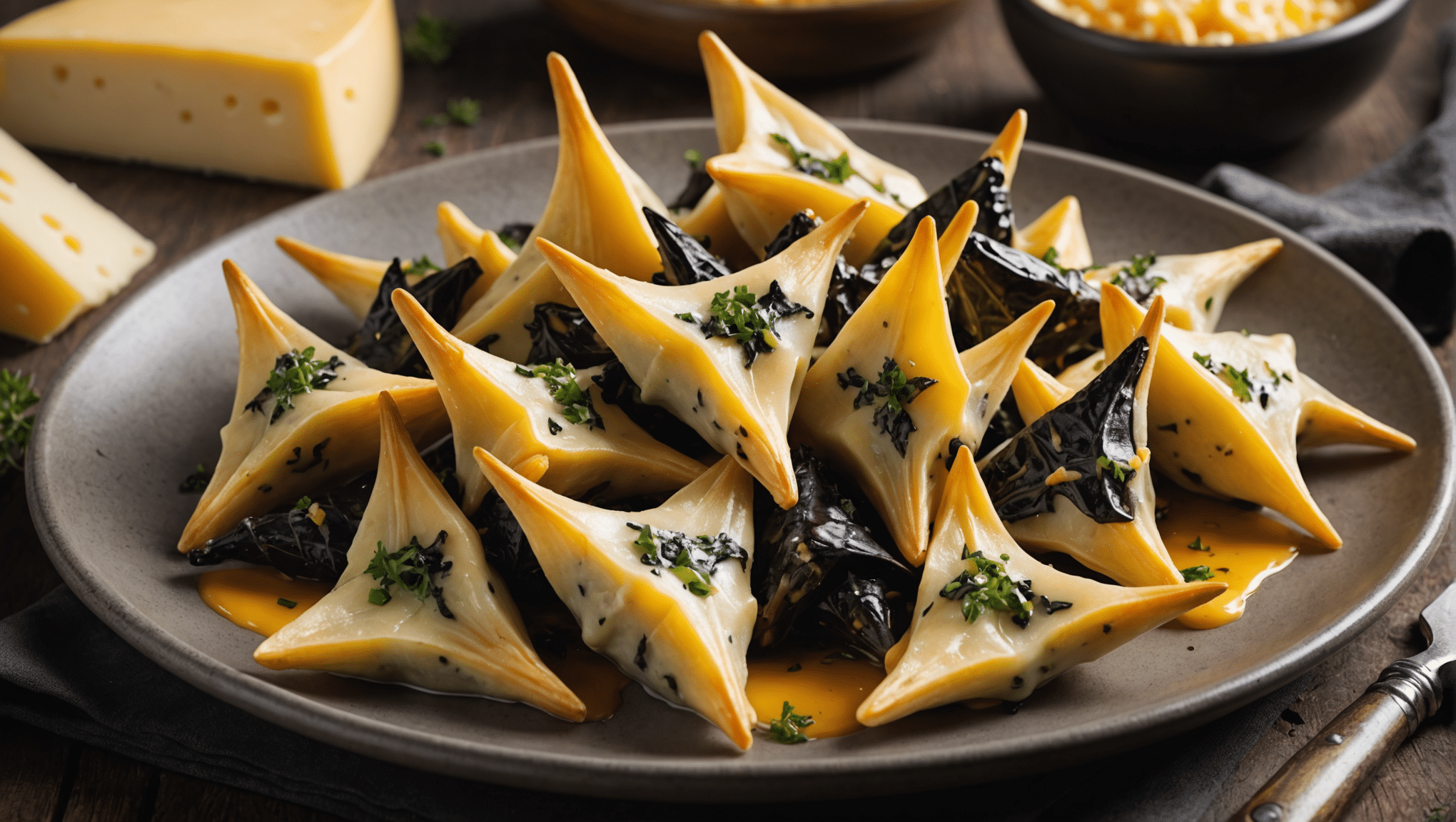 Baked Water Caltrop with Cheese