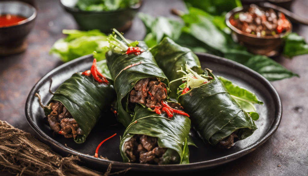 Beef Wrapped in Wild Betel Leaf