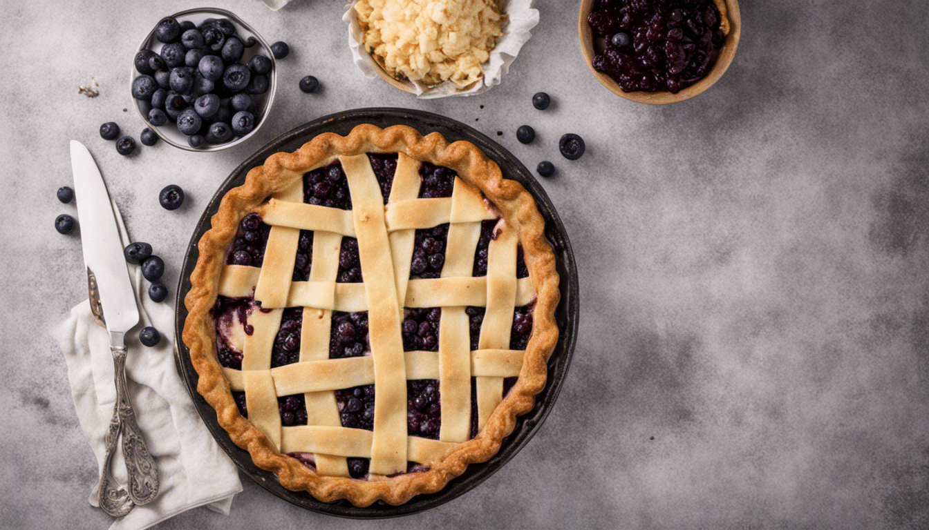 Freshly baked bilberry pie