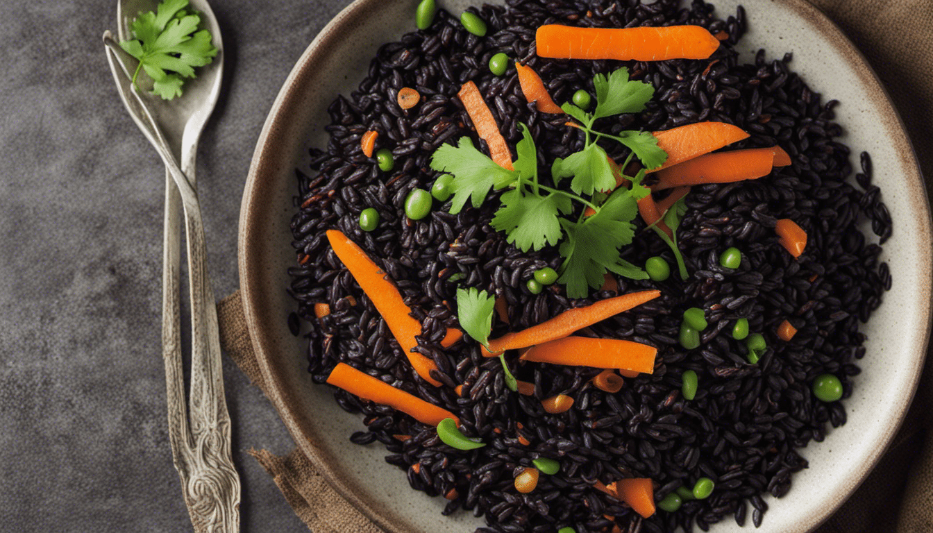 Black Rice with Carrots and Peas