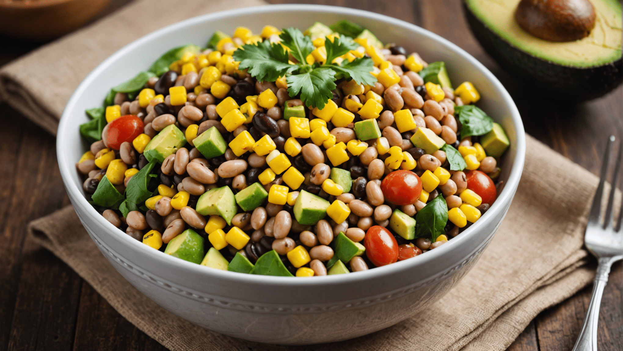 Black-Eyed Pea Salad with Corn and Avocado