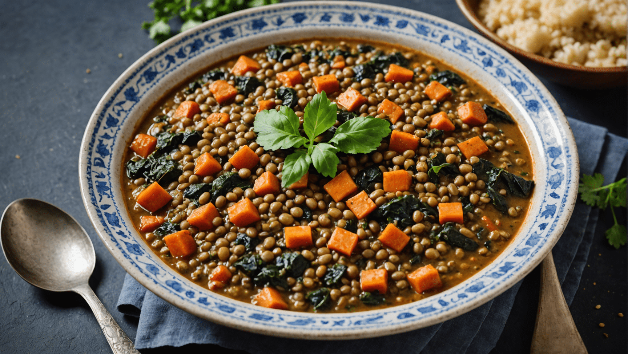 Blue Fenugreek and Lentil Stew