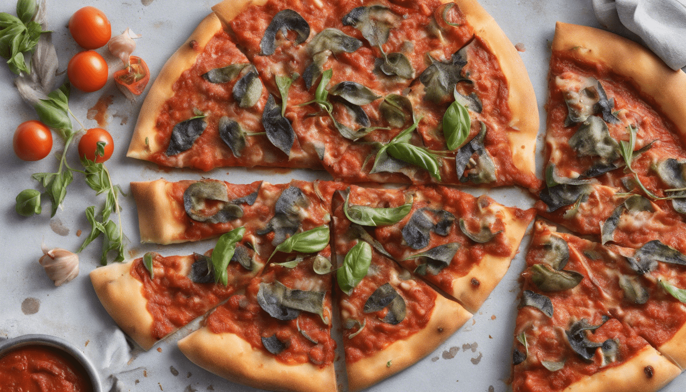Blue Fenugreek and Tomato Sauce Pizza