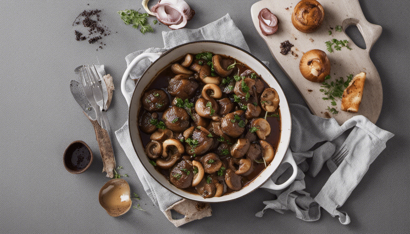 Braised Mushrooms with Lamb