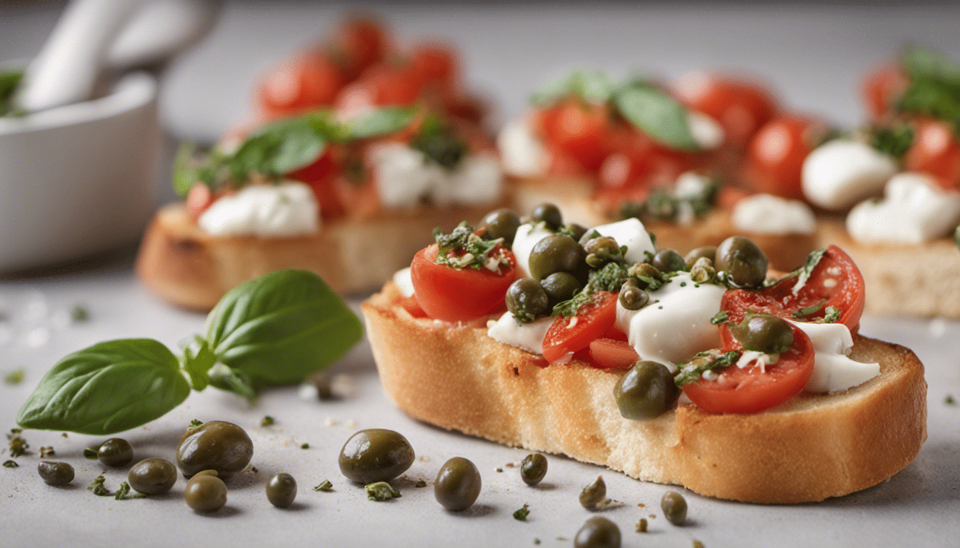 Bruschetta with Tomato, Capers, and Mozzarella