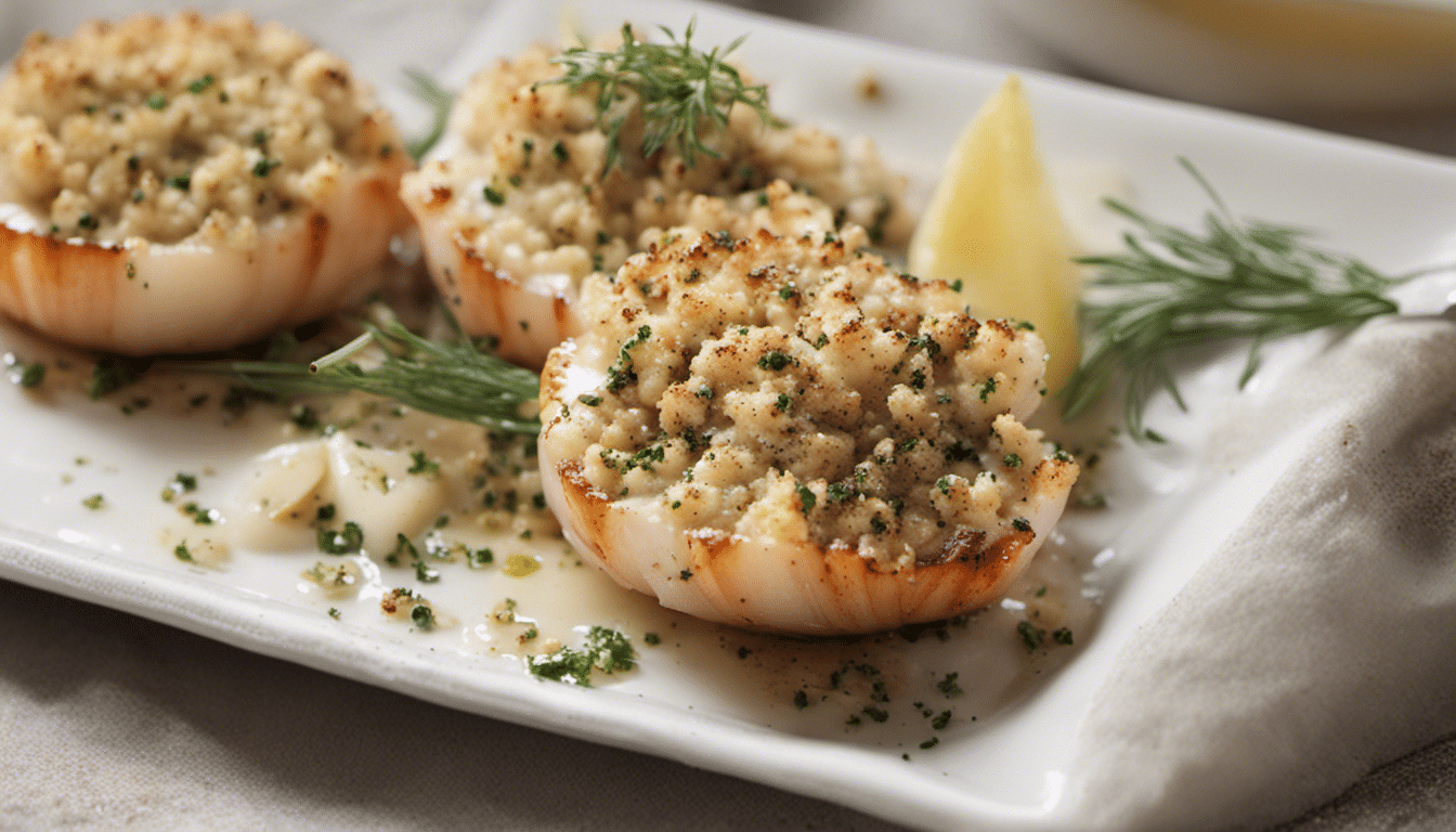 Butter-Baked Scallops with Herb Crumb Topping