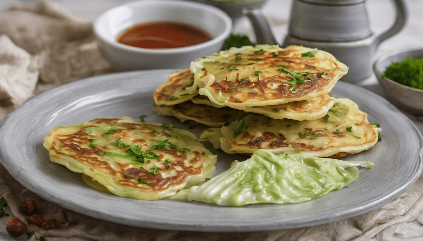 Cabbage Pancakes with Spicy Dipping Sauce