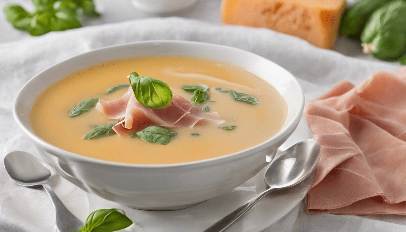 Cantaloupe Soup with Basil and Prosciutto