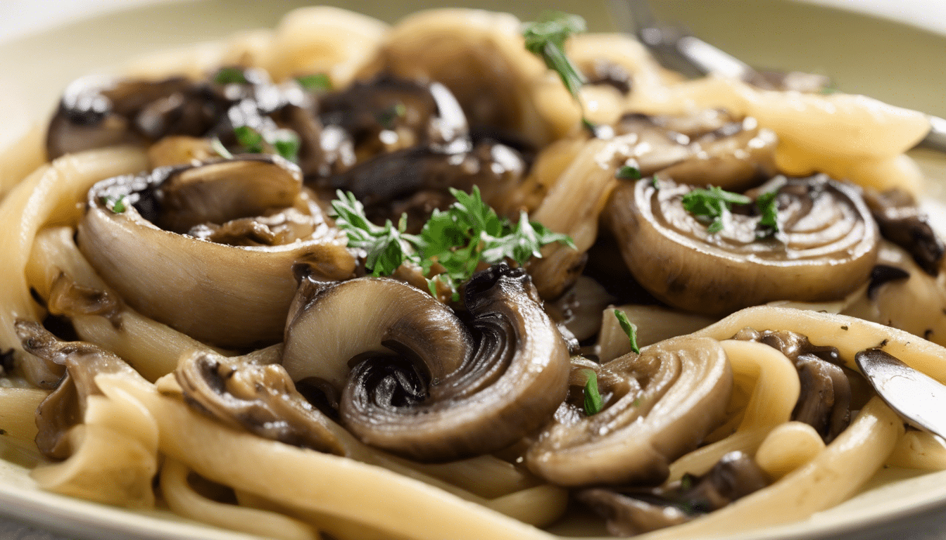 Caramelized Cipollini Onions and Mushroom Pasta