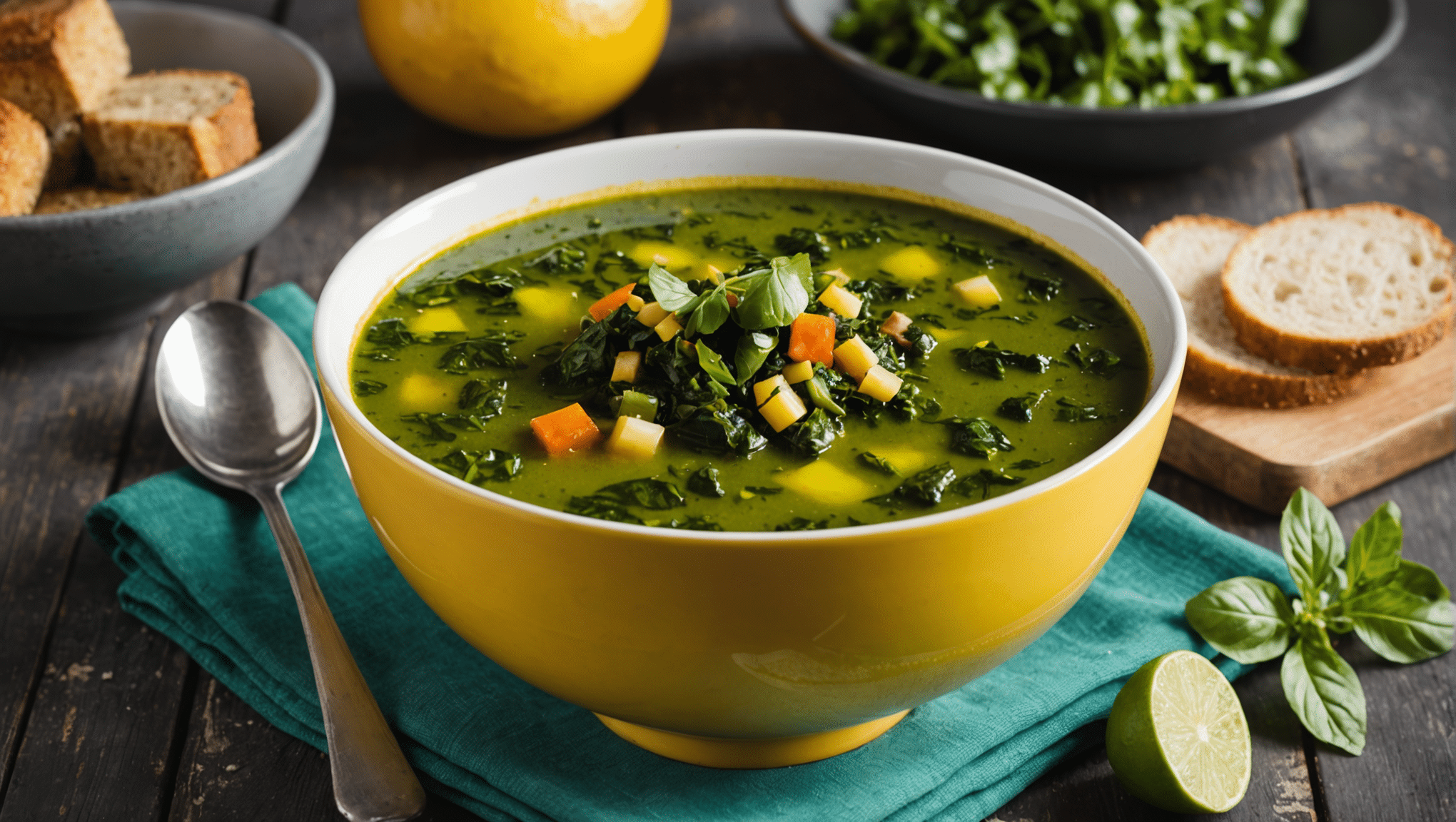 Caribbean Callaloo Soup with Culantro