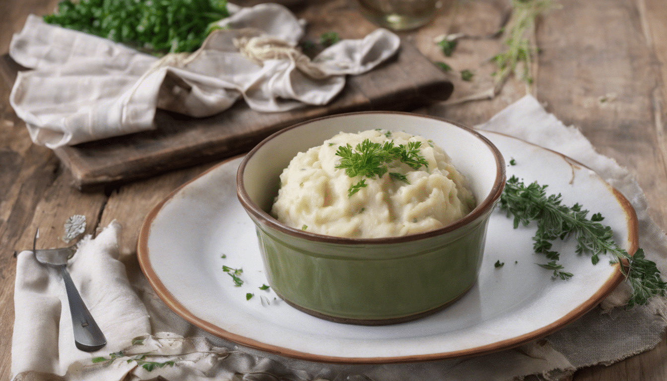 Delicious celeriac mash in a serving bowl