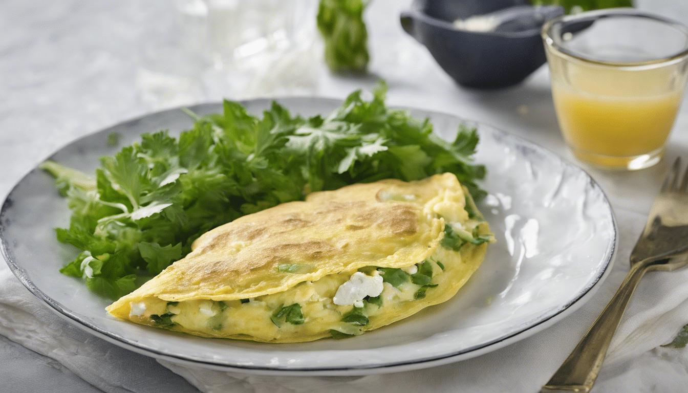 Celery Leaf and Feta Cheese Omelette