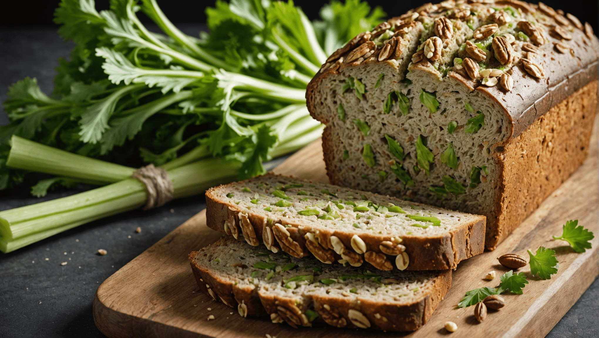 Celery Leaf and Walnut Bread