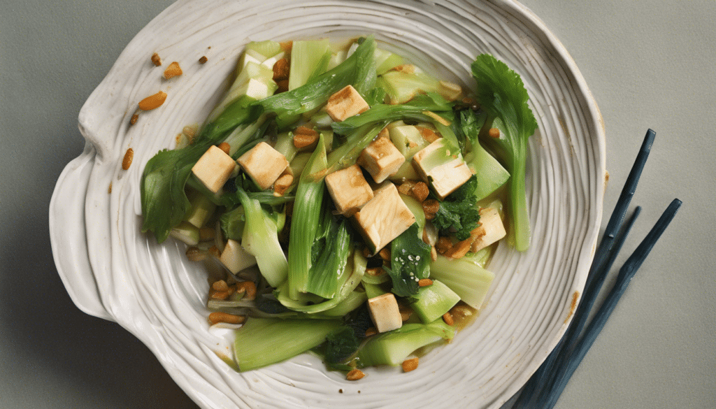 Celtuce and Tofu Stir Fry