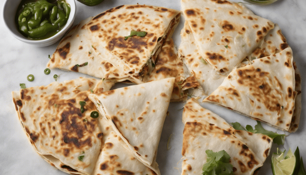 Chaya and Jalapeno Quesadillas