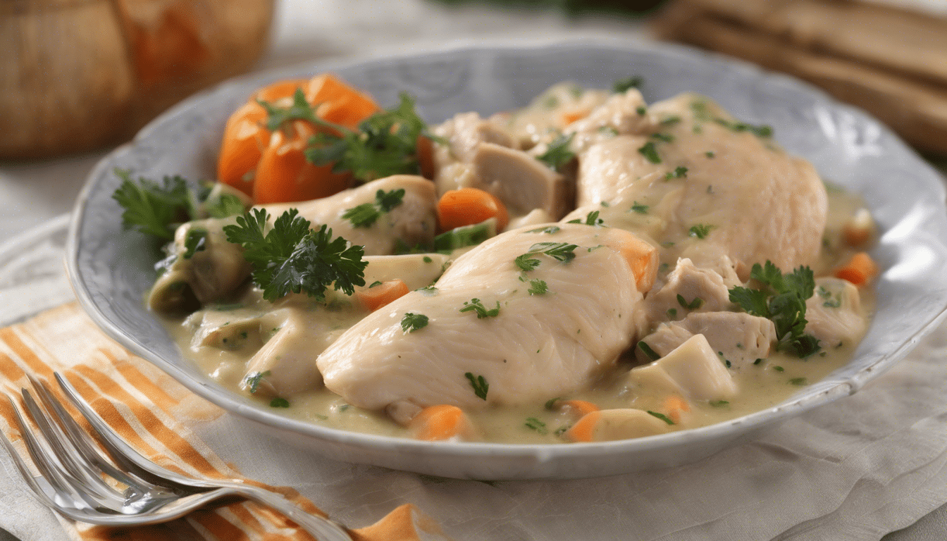 Delicious Chicken Fricassee on a plate