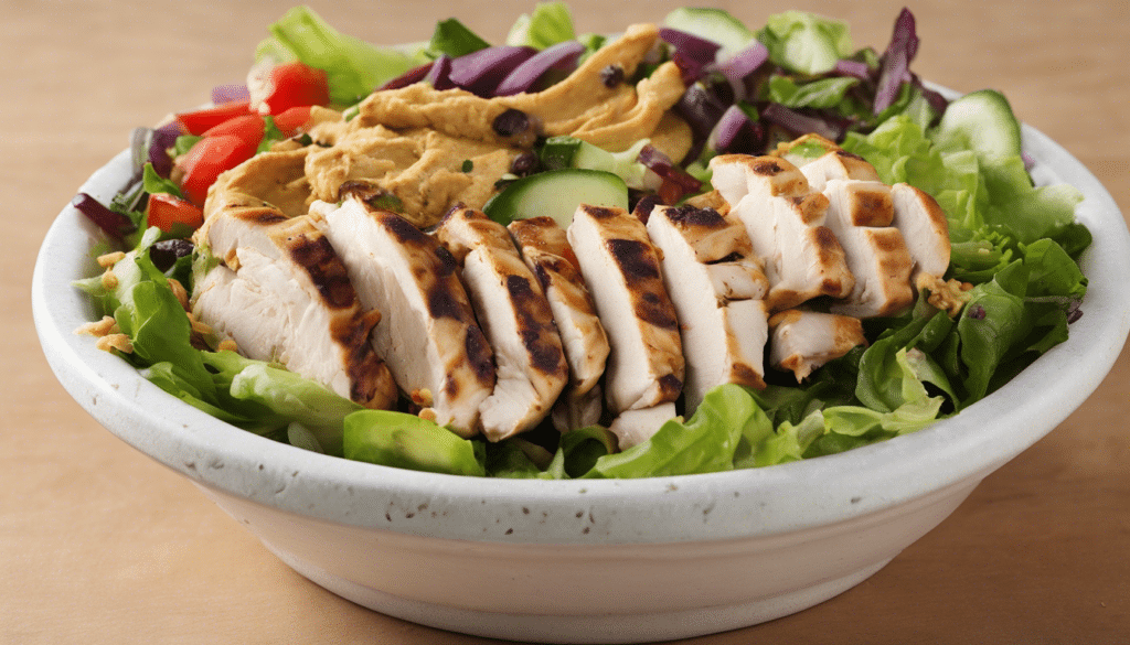 Chicken Shawarma Salad with Hummus