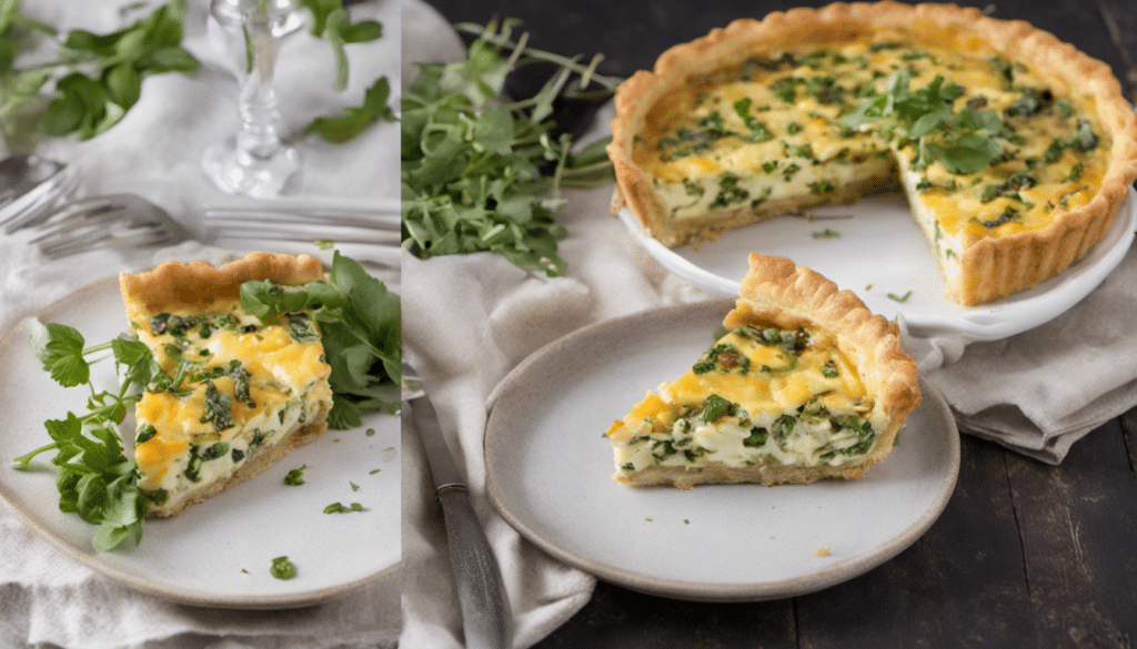 Chickweed and Goat Cheese Quiche