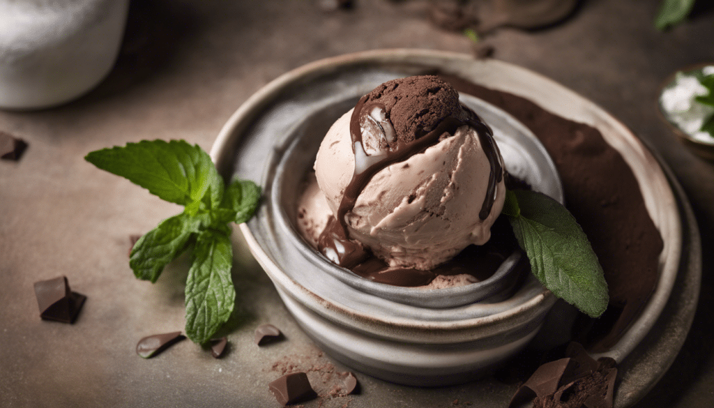 Chocolate and Peppermint Gum Leaf Ice Cream