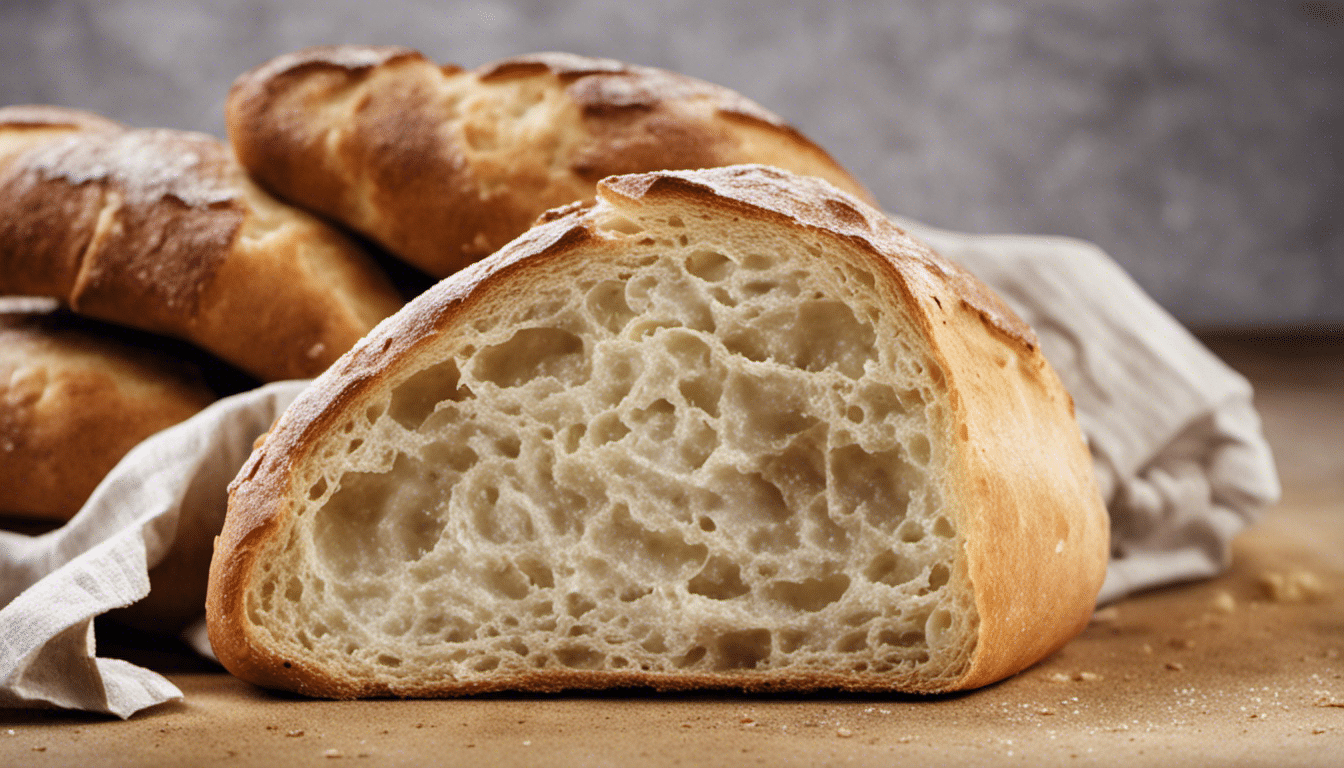 A perfectly baked ciabatta bread