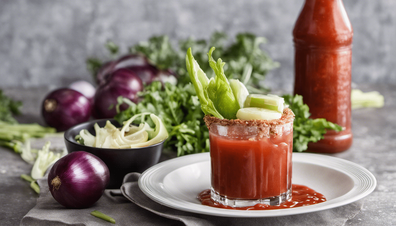 Classic Bloody Mary with Cocktail Onion Garnish