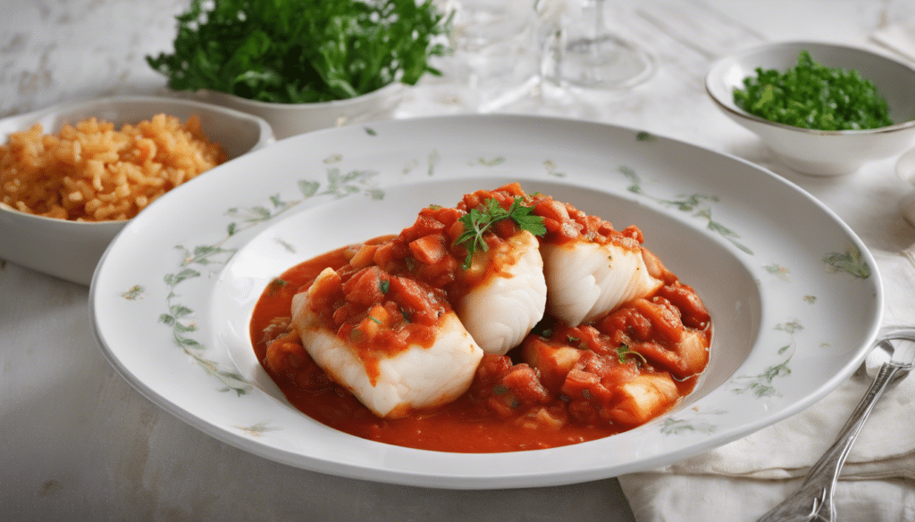 Cod in Tomato Sauce with Root Vegetable Mash