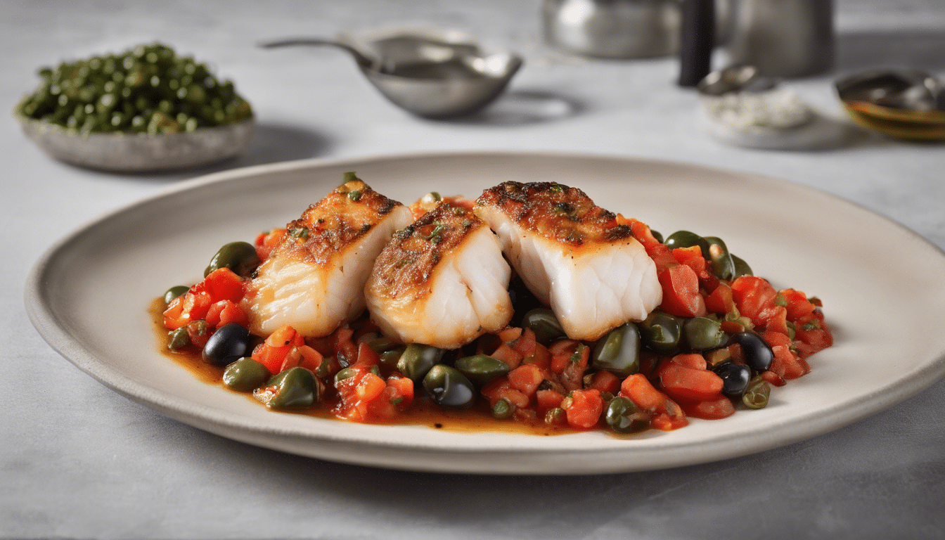 Cod with Tomato and Olive Relish