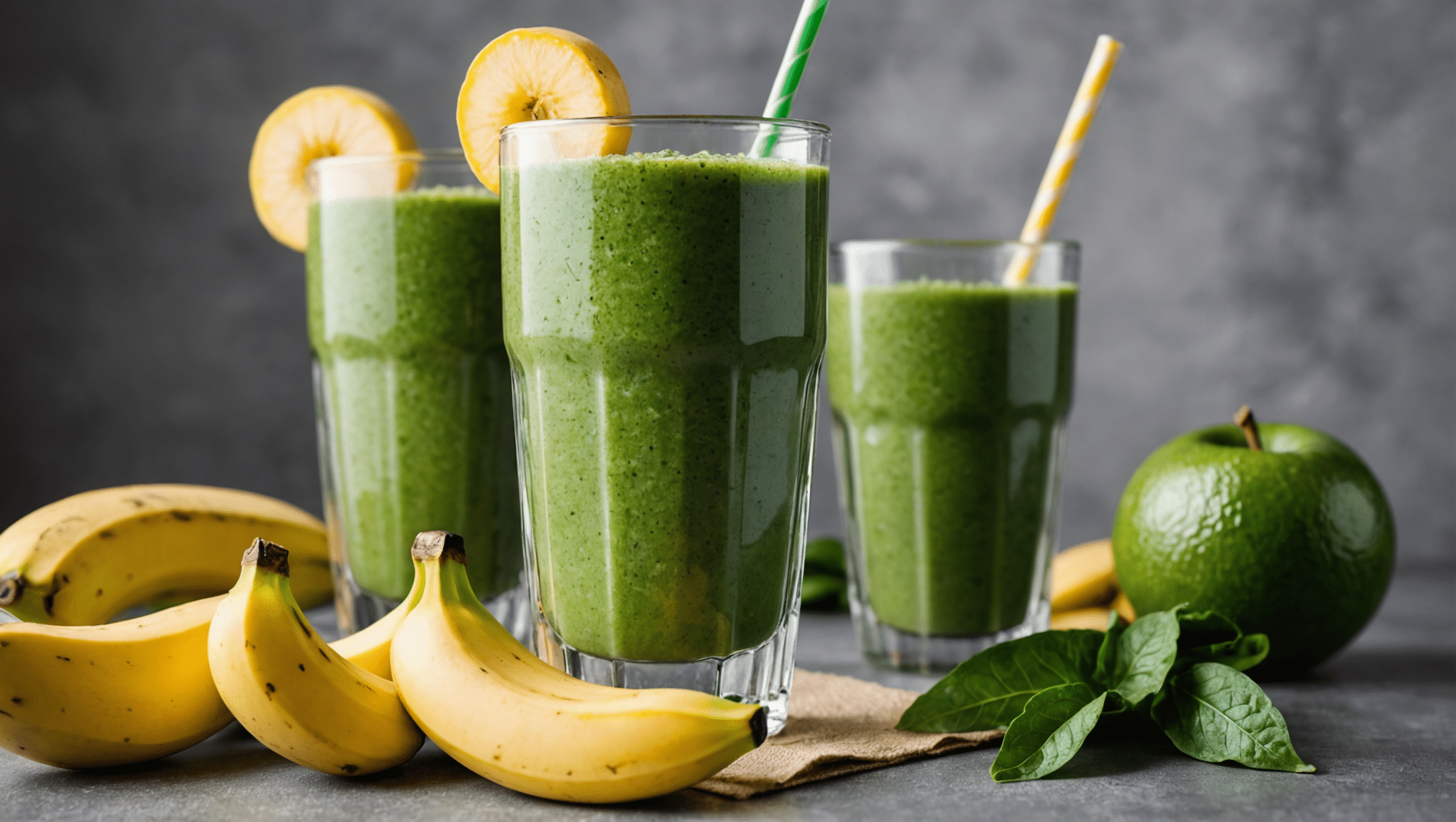 Collard Greens Smoothie with Banana and Peach