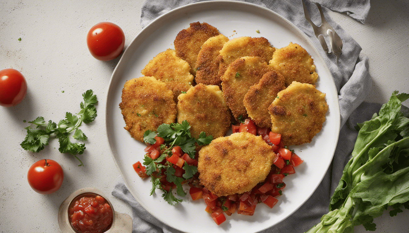 Cornmeal Crusted Vegetable Schnitzel with Tomato Salsa