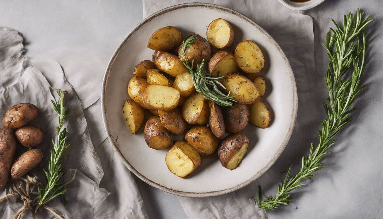 Costmary and Rosemary Roasted Potatoes