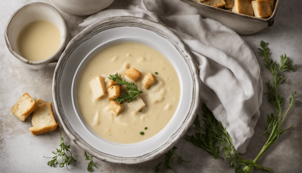 Creamy Parsnip Soup with Croutons
