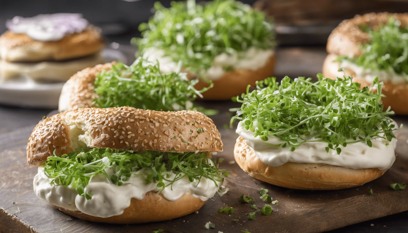 Cress and Cream Cheese Bagels