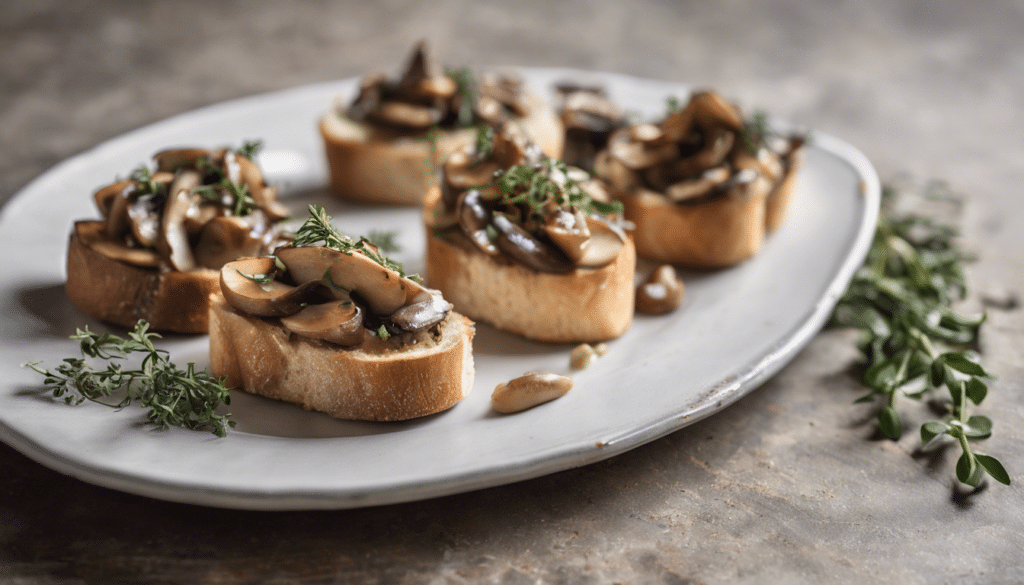 Crostini with Porcini Mushrooms and Thyme